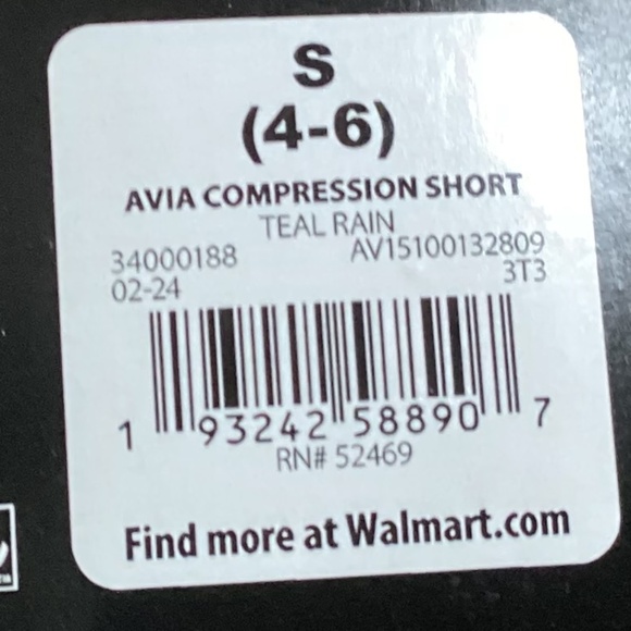 Avia Compression Short Teal Rain Size 4-6 S New with tag - Picture 7 of 15